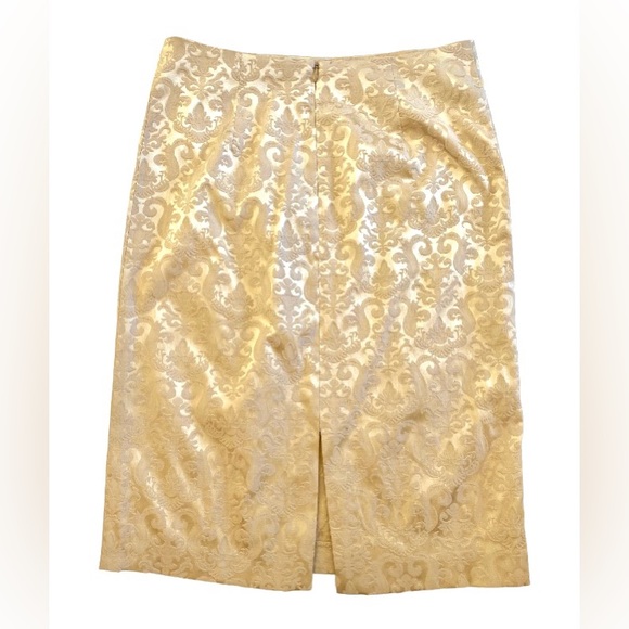 JOSEPH RIBKOFF Gold Brocade Pencil Skirt Size 4 - Picture 2 of 7